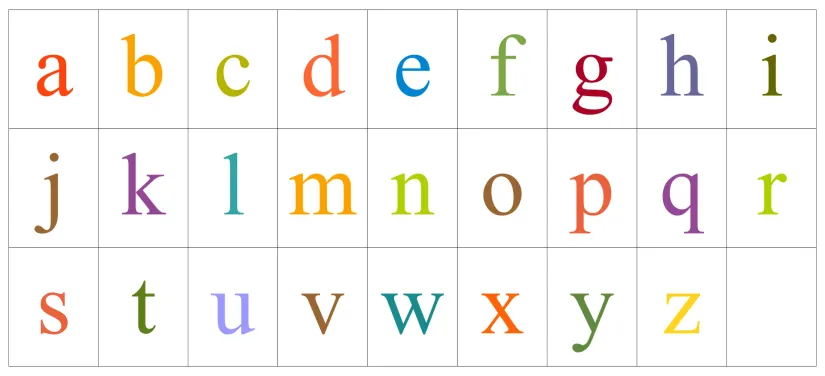 Small Alphabet Letters Printable PDF
