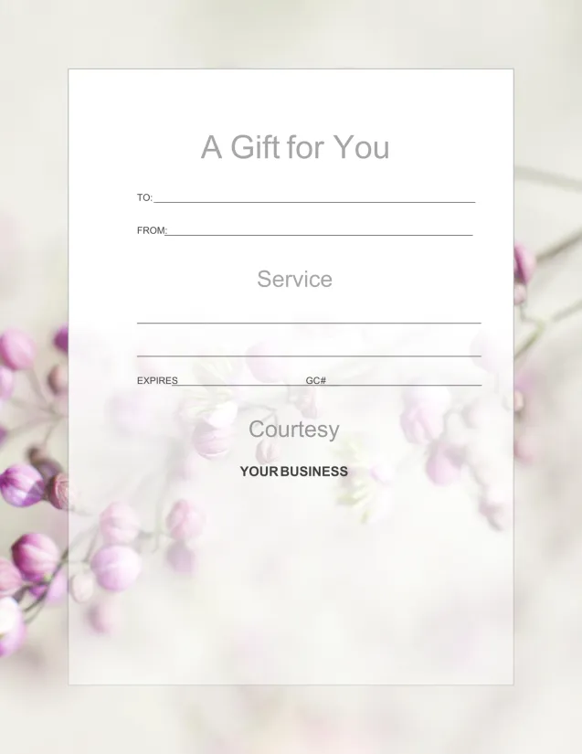 Spa Gift Certificate Template Free