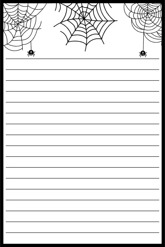 Spider Web Writing Paper For Kids Printable