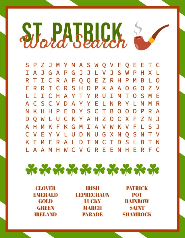 St. Patricks Day Word Searches Printable