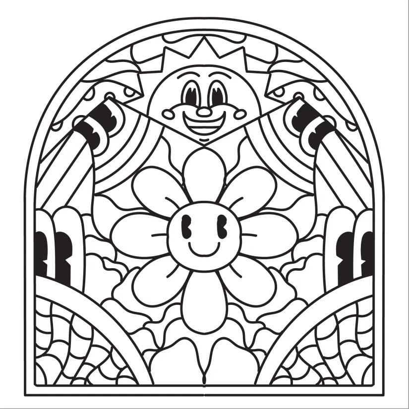 Stained Glass Art Coloring Pages