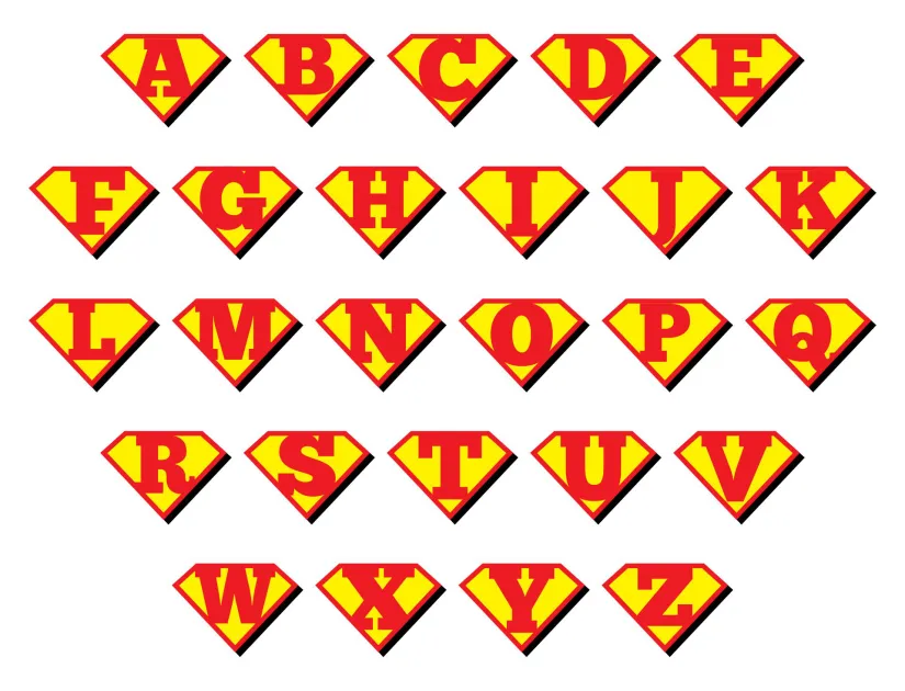 Superman Logo with Different Letters