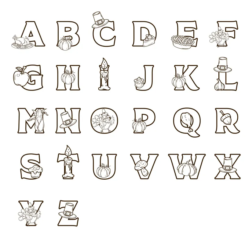 Thanksgiving Printable Alphabet Letters