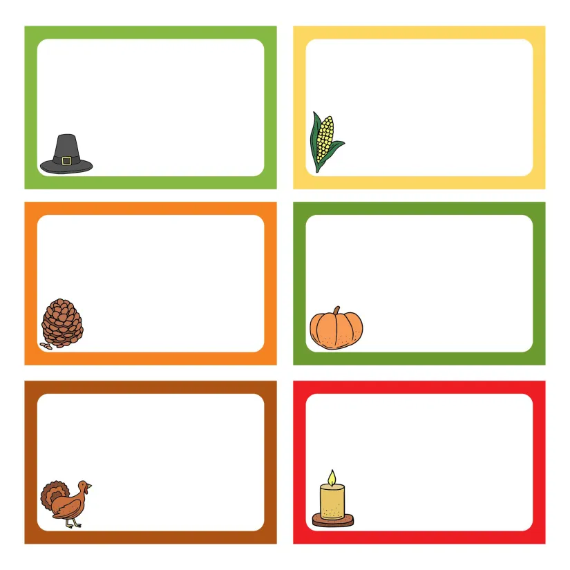 Thanksgiving Name Tags Template