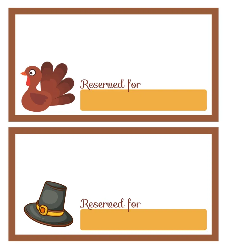 Thanksgiving Place Card Templates Free