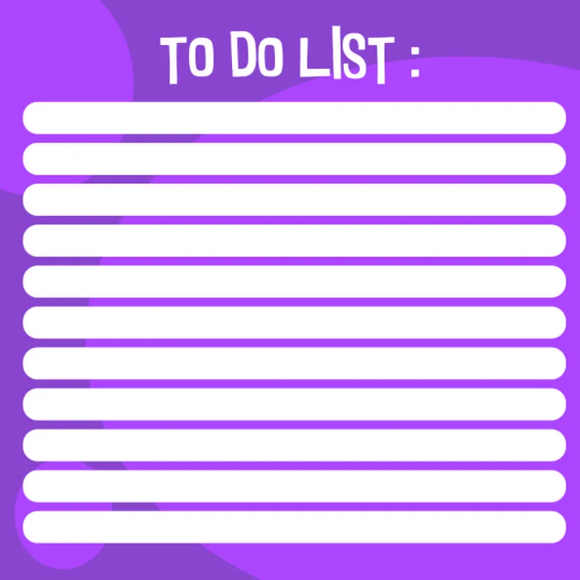 Things to Do List Template Printable