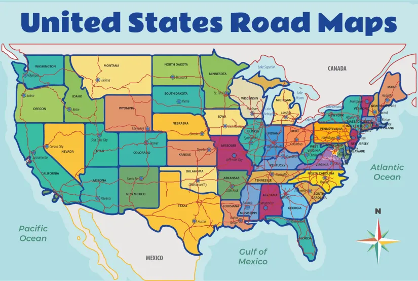 US Highway Map Printable