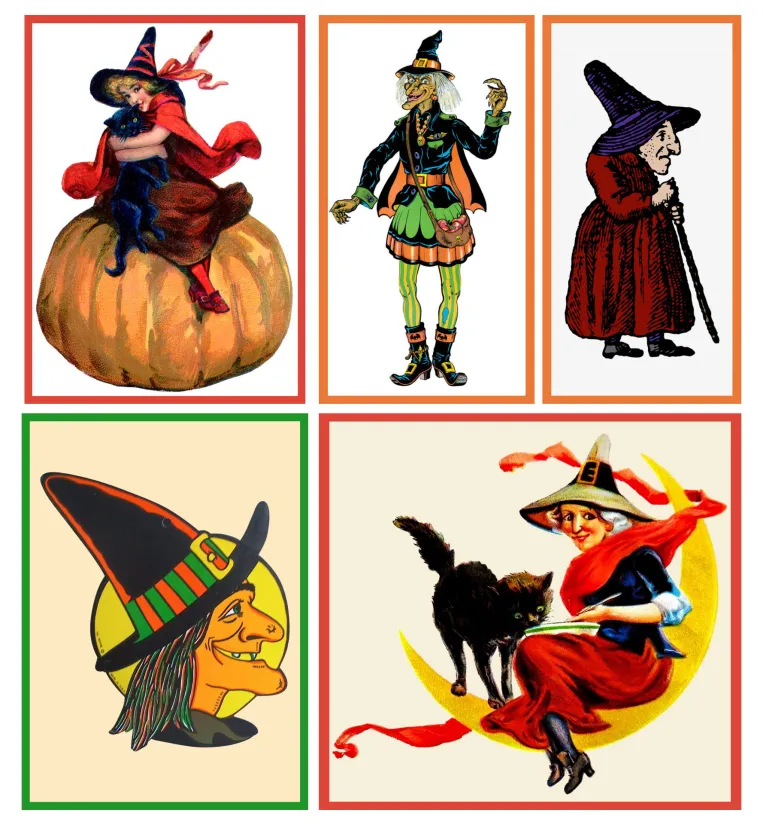 Vintage Halloween Witch Mini Album Images