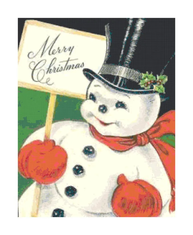 Vintage Retro Christmas Snowman