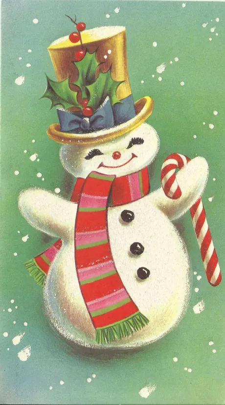 Vintage Snowman Card