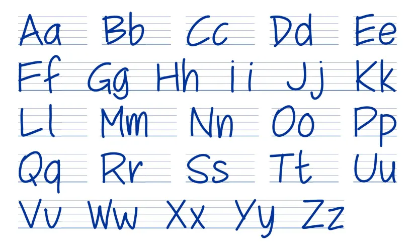 Zaner-Bloser Cursive Alphabet Printable